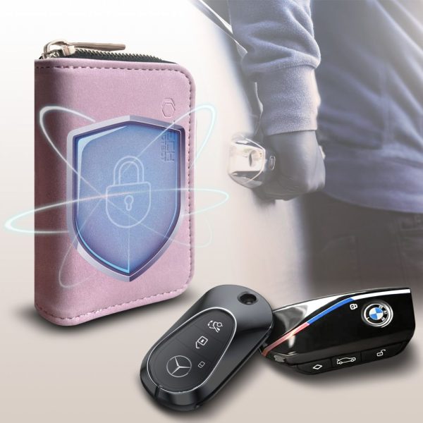 TECH-PROTECT KLR300 POUCH KEYLESS RFID SIGNAL BLOCKER CASE BABY PINK - Image 2