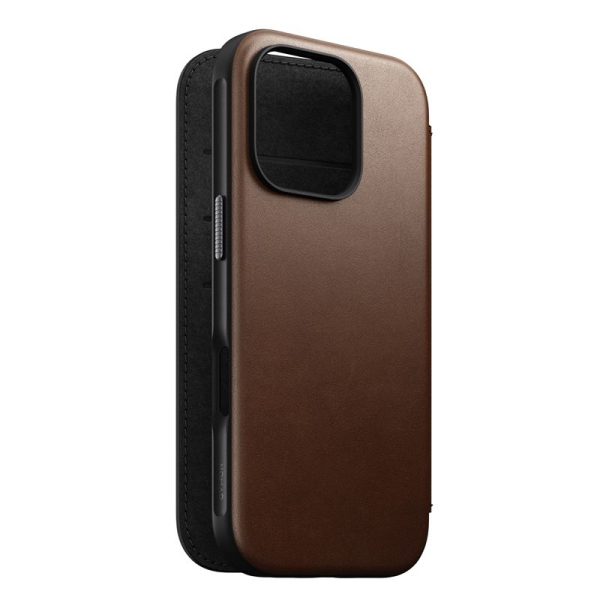 Nomad Modern Leather Folio Brown-iPhone 16 Pro (NM01679585) - Image 5