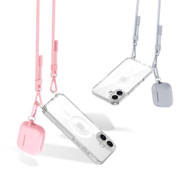 TECH-PROTECT FLEXAIR CHAIN MAGSAFE IPHONE 16 GREY & PINK - Image 4