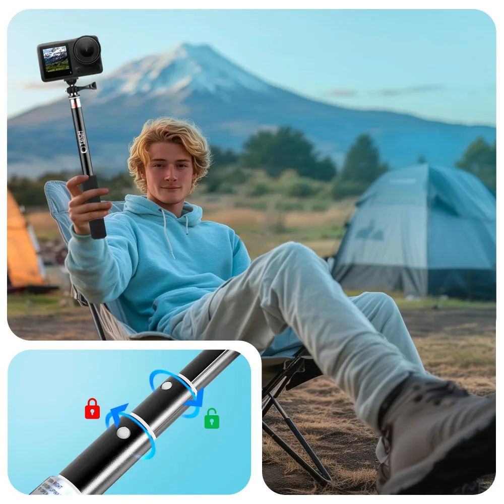 Μονόποδο Selfie Stick Tech-Protect GA100 για GoPro / DJI Μαύρο - Image 2