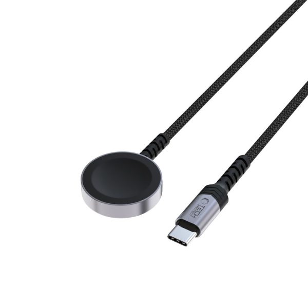 TECH-PROTECT MC01 ULTRABOOST MAGNETIC CHARGER TYPE-C CABLE 120CM APPLE WATCH BLACK - Image 2