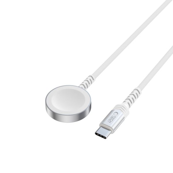 TECH-PROTECT MC01 ULTRABOOST MAGNETIC CHARGER TYPE-C CABLE 120CM APPLE WATCH WHITE - Image 2