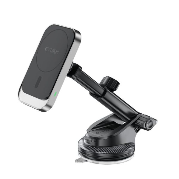 TECH-PROTECT MM15W-V9 MAGNETIC MAGSAFE DASHBOARD & VENT CAR MOUNT WIRELESS CHARGER 15W BLACK - Image 3