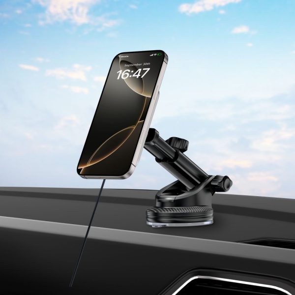 TECH-PROTECT MM15W-V9 MAGNETIC MAGSAFE DASHBOARD & VENT CAR MOUNT WIRELESS CHARGER 15W BLACK - Image 8