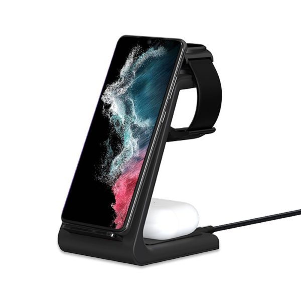 TECH-PROTECT QI15W-A36 3IN1 WIRELESS CHARGER FOR ANDROID BLACK - Image 3