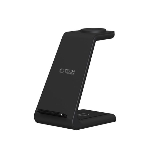 TECH-PROTECT QI15W-A36 3IN1 WIRELESS CHARGER FOR ANDROID BLACK - Image 4