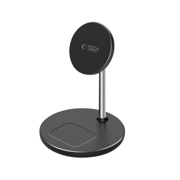 TECH-PROTECT QI15W-A39 2IN1 MAGNETIC MAGSAFE WIRELESS CHARGER BLACK - Image 3