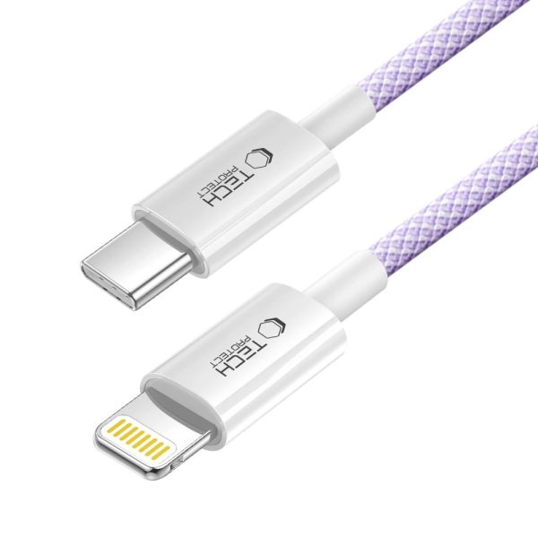 TECH-PROTECT ULTRABOOST LITE LIGHTNING CABLE PD27W/3A 100CM MAUVE - Image 2