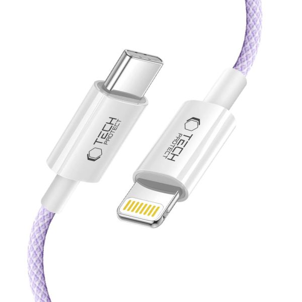 TECH-PROTECT ULTRABOOST LITE LIGHTNING CABLE PD27W/3A 100CM MAUVE - Image 3