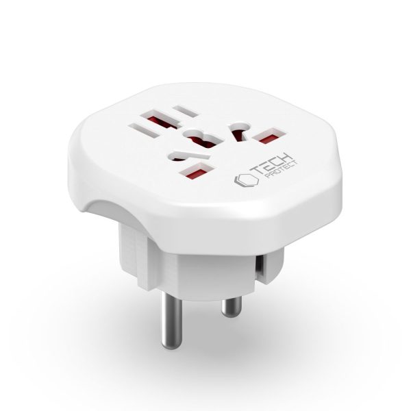 TECH-PROTECT UNIVERSAL TRAVEL ADAPTER FROM EU WHITE - Image 3