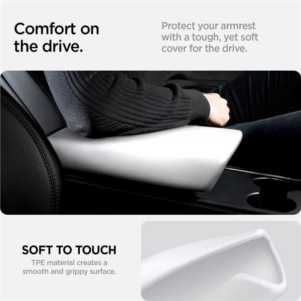 Spigen Tesla Armrest Cushion white - Tesla Model Y/3 (ACP07645) - Image 3