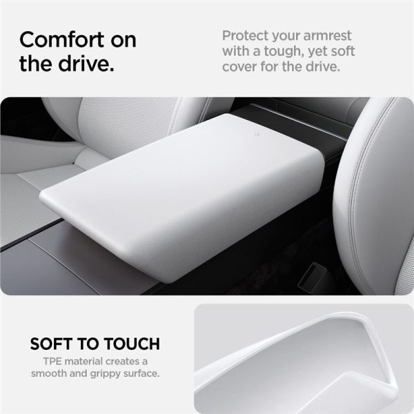 Spigen Tesla Armrest Cover white - Tesla Model 3 2024 (ACP07646) - Image 3