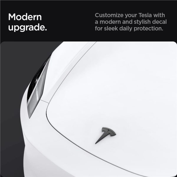 Spigen Tesla Front Emblem Logo Full Cover black - Tesla Model 3 2024 (ACP08547) - Image 3