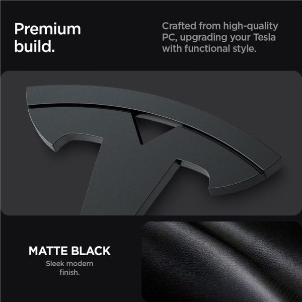 Spigen Tesla Front Emblem Logo Full Cover black - Tesla Model 3 2024 (ACP08547) - Image 13