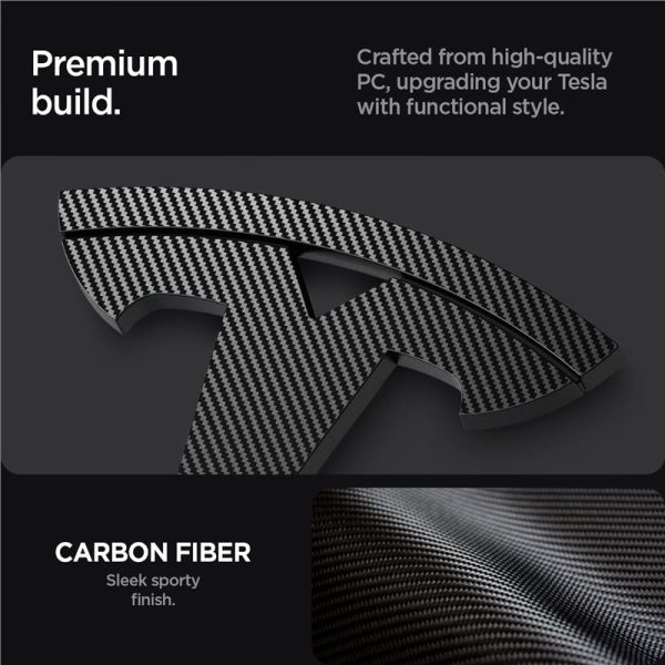 Spigen Tesla Front Emblem Logo Full Cover carbon - Tesla Model 3 2024 (ACP08548) - Image 13