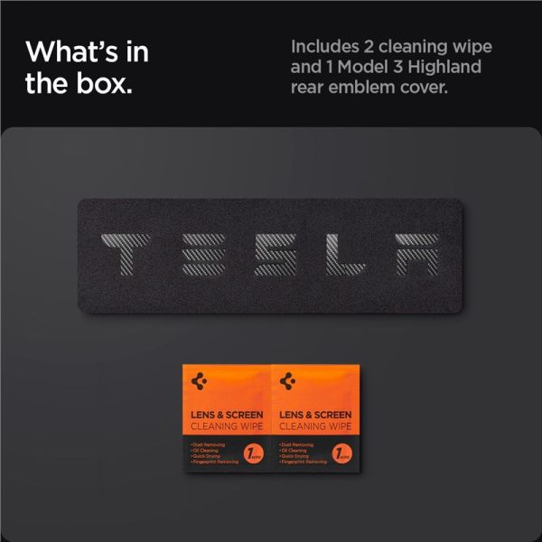 Spigen Tesla Rear Emblem Logo Full Cover carbon - Tesla Model 3 2024 (ACP08550) - Image 5