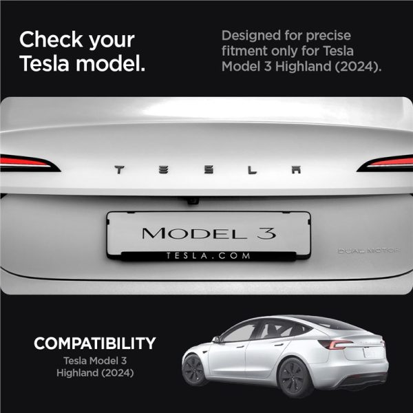 Spigen Tesla Rear Emblem Logo Full Cover carbon - Tesla Model 3 2024 (ACP08550) - Image 12