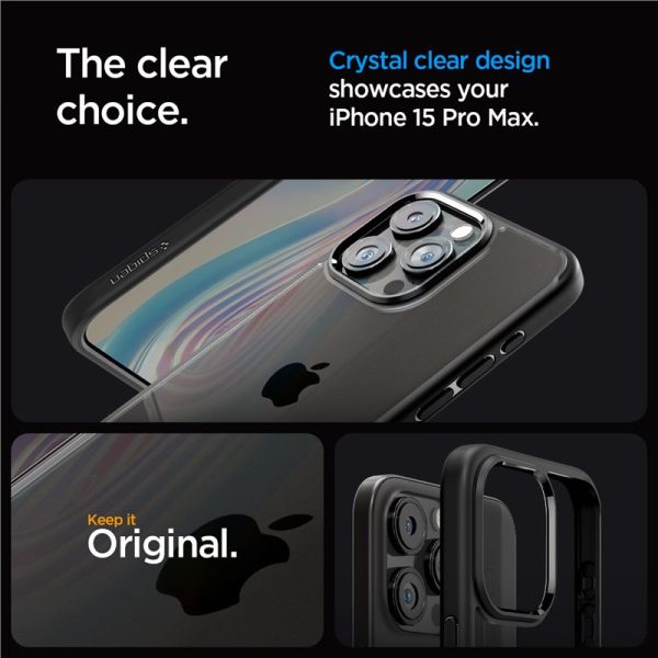 Spigen Crystal Hybrid matte black-Apple iPhone 15 Pro Max (ACS06449) - Image 3