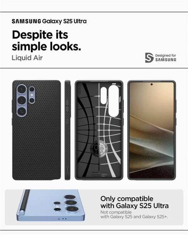 Θήκη Samsung Galaxy S25 Ultra Spigen Liquid Air Matte Black (ACS08953) - Image 6