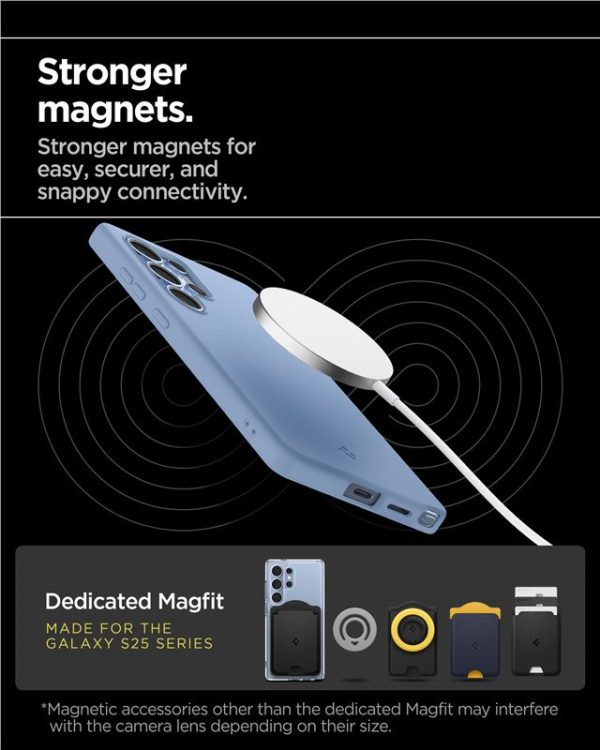 Spigen Silicone Fit MagSafe Sapphire Blue-Samsung Galaxy S25 Ultra (ACS09018) - Image 13