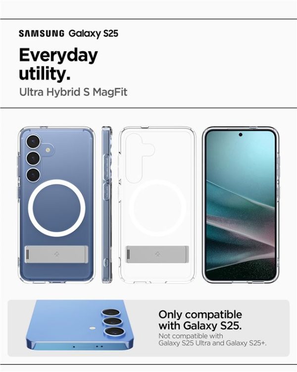 Spigen Ultra Hybrid S MagSafe Clear White-Samsung Galaxy S25 (ACS09026) - Image 6