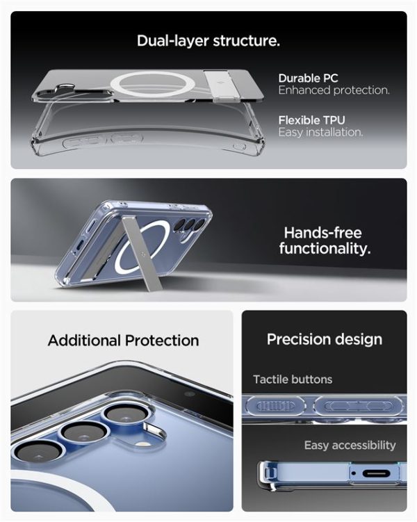 Spigen Ultra Hybrid S MagSafe Clear White-Samsung Galaxy S25 (ACS09026) - Image 11