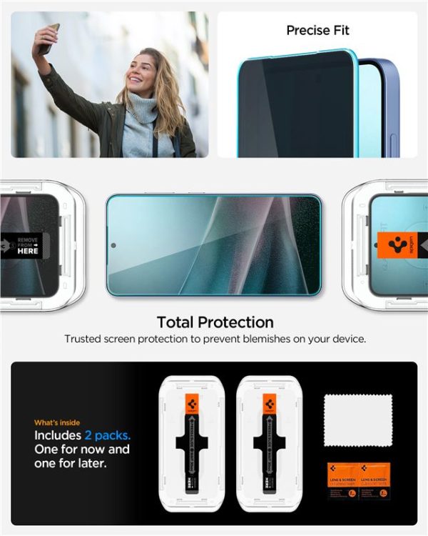 Spigen Glass tR EZ Fit HD (Privacy) 2 Pack-Samsung Galaxy S25+/S24+ (AGL09307) - Image 4