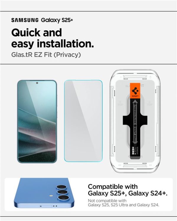 Spigen Glass tR EZ Fit HD (Privacy) 2 Pack-Samsung Galaxy S25+/S24+ (AGL09307) - Image 11