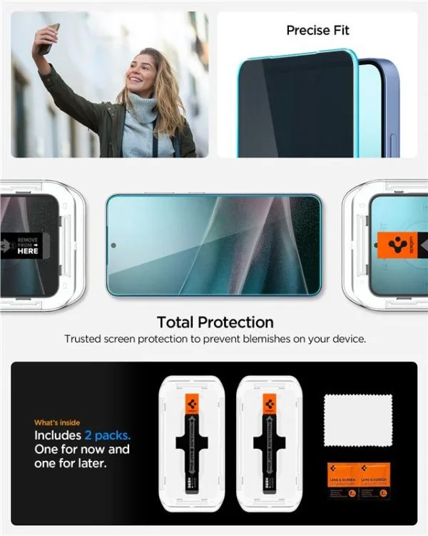 Privacy Τζάμι Προστασίας Samsung Galaxy S24 / S25 Spigen Glas.TR EZ Fit HD 2-Pack (AGL09308) - Image 4