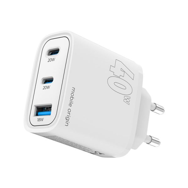 Mobile Origin GaN 40W Wall Charger MO13 1 USB-A + 2 USB-C (FRL-GAN40W-MO13) - Image 5