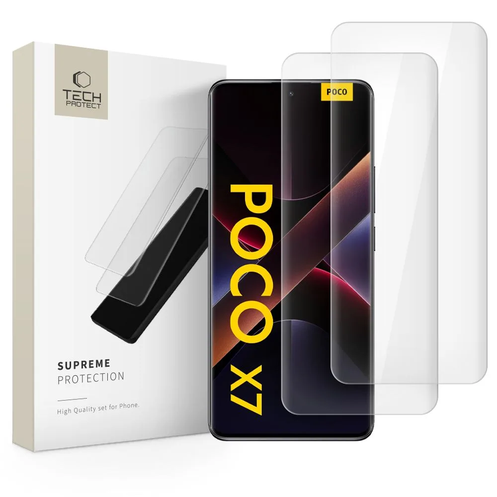 Τζάμι Προστασίας Xiaomi Redmi Note 14 Pro Pro Plus 5G Poco X7 5G Tech-Protect Glass UV+ 2-Pack Clear