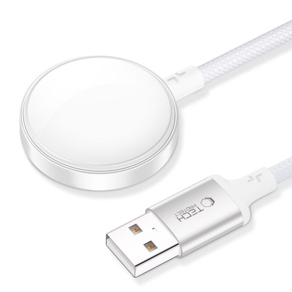 TECH-PROTECT MC02 ULTRABOOST MAGNETIC CHARGER CABLE 100CM APPLE WATCH WHITE - Image 2