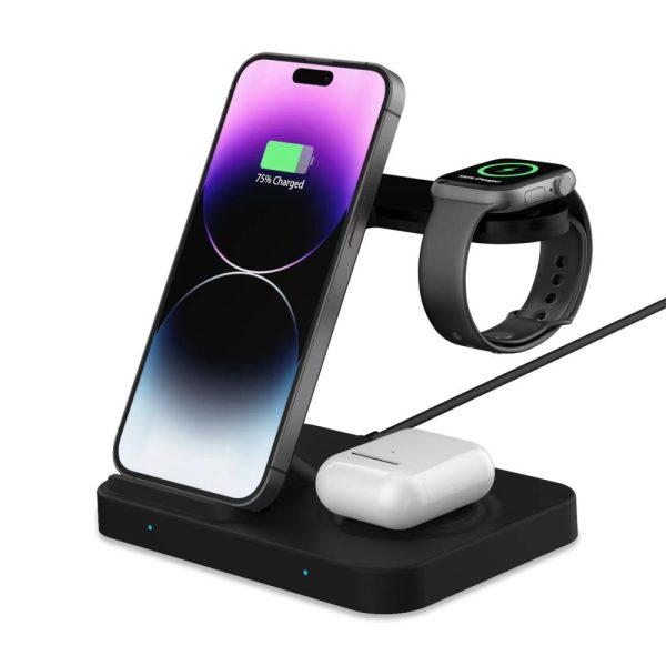 TECH-PROTECT QI15W-A37 3IN1 WIRELESS CHARGER FOR ANDROID & APPLE BLACK - Image 3