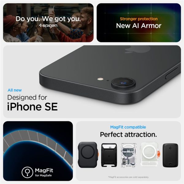 Spigen Tough Armor MagSafe frost black-Apple iPhone 16e (ACS09138) - Image 4