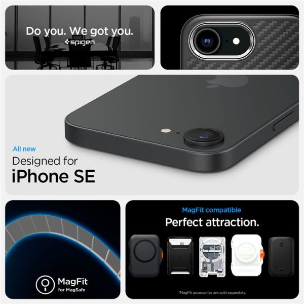 Spigen Enzo Aramid MagSafe matte black-Apple iPhone 16e (ACS09153) - Image 4