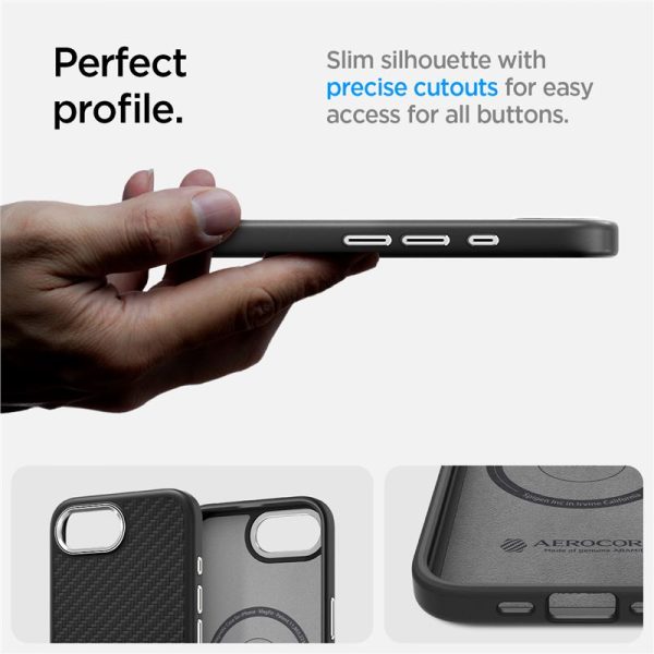 Spigen Enzo Aramid MagSafe matte black-Apple iPhone 16e (ACS09153) - Image 9