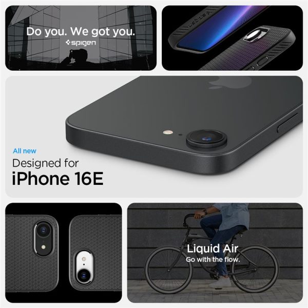 Spigen Liquid Air matte black-Apple iPhone 16e (ACS09161) - Image 8