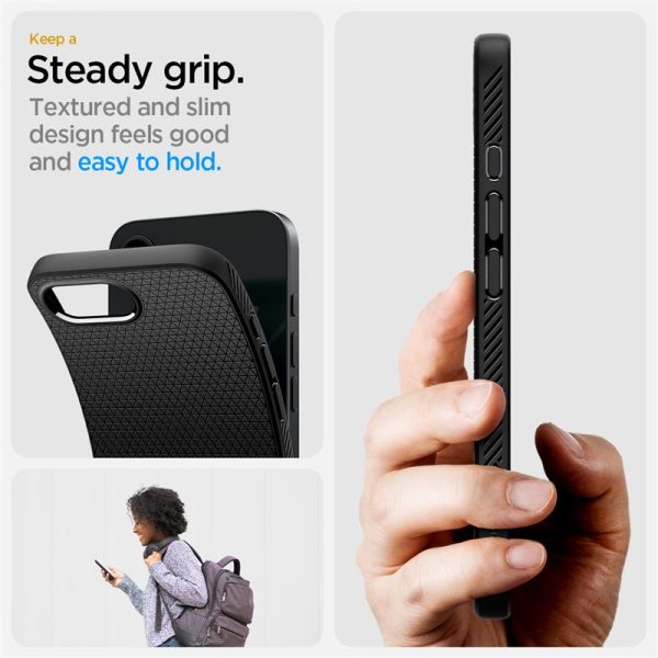 Spigen Liquid Air matte black-Apple iPhone 16e (ACS09161) - Image 14