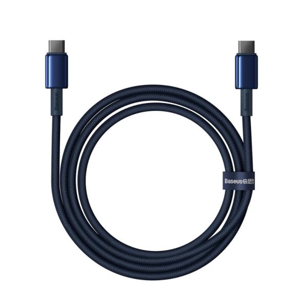 Baseus Tungsten Gold Fast Charging Data Cable Type-C to Type-C 100W 2m Deepsea Blue (P10319800321-04) - Image 3