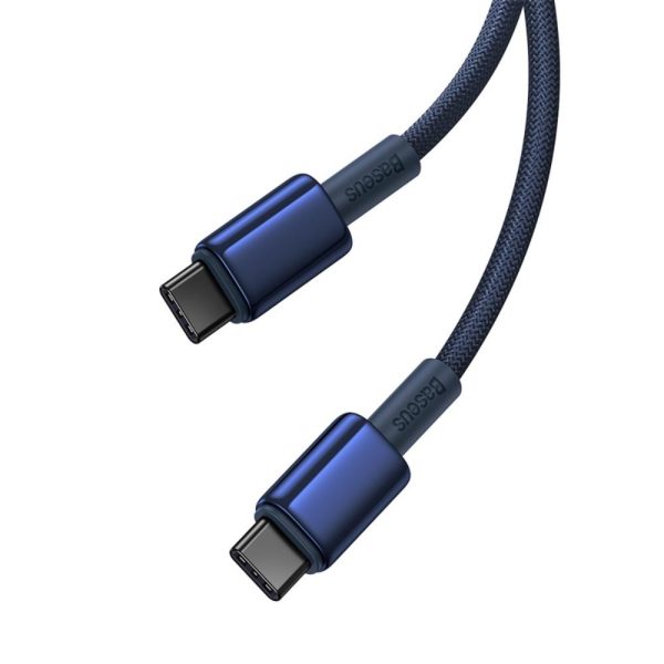 Baseus Tungsten Gold Fast Charging Data Cable Type-C to Type-C 100W 2m Deepsea Blue (P10319800321-04) - Image 5
