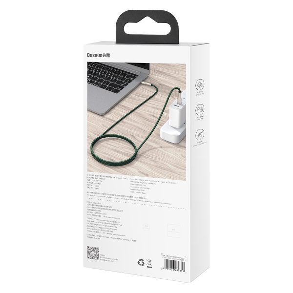 Baseus Cable  Cafule Metal PD Type-C to Type-C 2,0 m green 100W (CATJK-D06) - Image 11