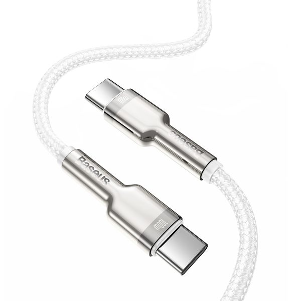 Baseus Cable  Cafule Metal PD Type-C to Type-C 2,0 m white 100W (CATJK-D02) - Image 3