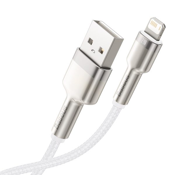 Baseus Cable  Cafule Metal USB - Lightning 1,0 m 2,4A white (CALJK-A02) - Image 4