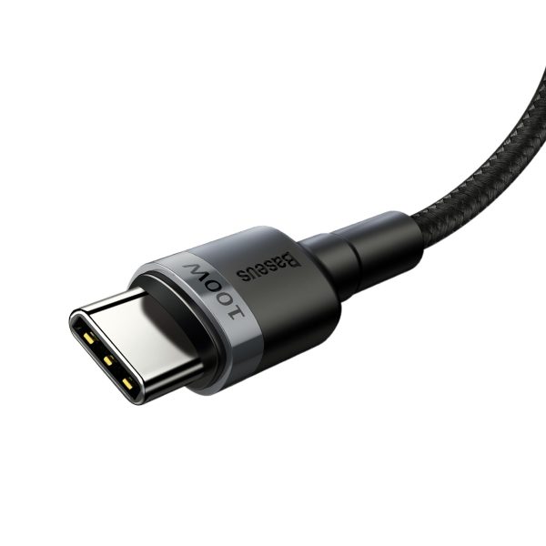 Baseus cable Cafule PD USB-C - USB-C 2,0 m 5A gray-black 100W (CATKLF-ALG1) - Image 3