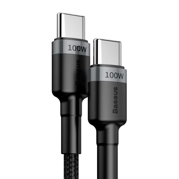 Baseus cable Cafule PD USB-C - USB-C 2,0 m 5A gray-black 100W (CATKLF-ALG1) - Image 4