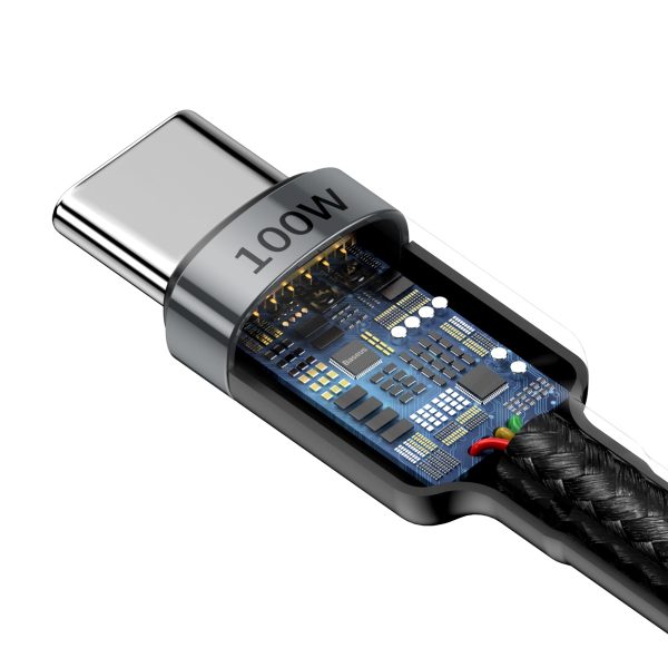 Baseus cable Cafule PD USB-C - USB-C 2,0 m 5A gray-black 100W (CATKLF-ALG1) - Image 5