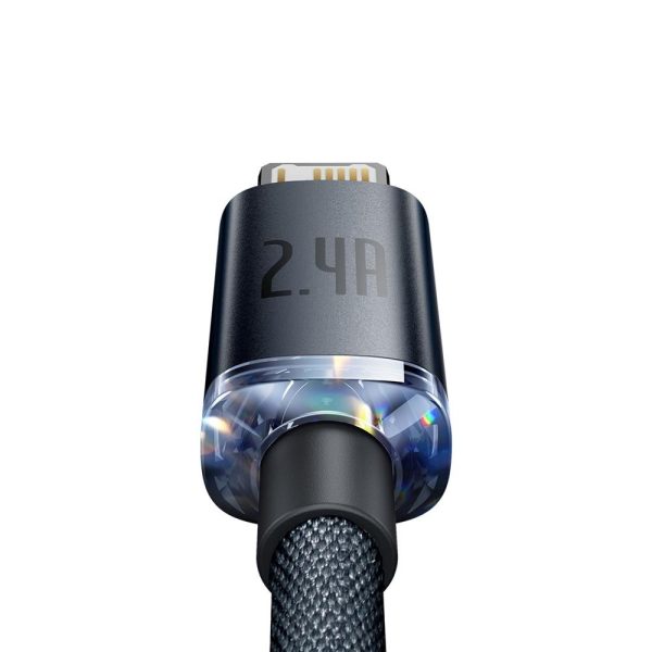 Baseus cable Crystal Shine USB - Lightning 1,2 m 2,4A black (CAJY000001) - Image 6
