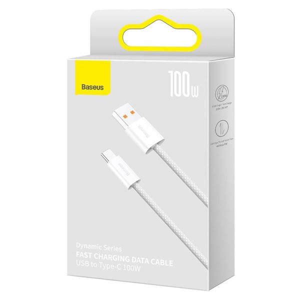 Baseus Cable  Dynamic USB to Type-C 2,0m white 100W (CALD000702) - Image 5