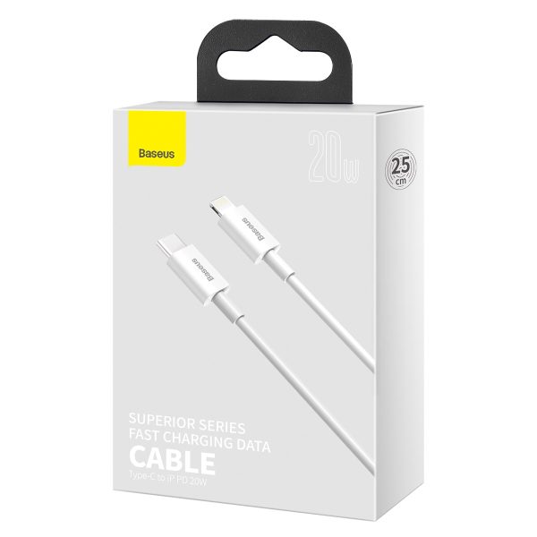 Baseus Cable  Superior PD Type-C to Lightning 0,25 m white 20W (CATLYS-02) - Image 6