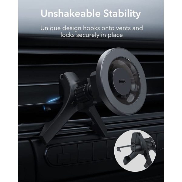 ESR HALOLOCK MAGNETIC MAGSAFE VENT CAR MOUNT METALLIC GREY - Image 4